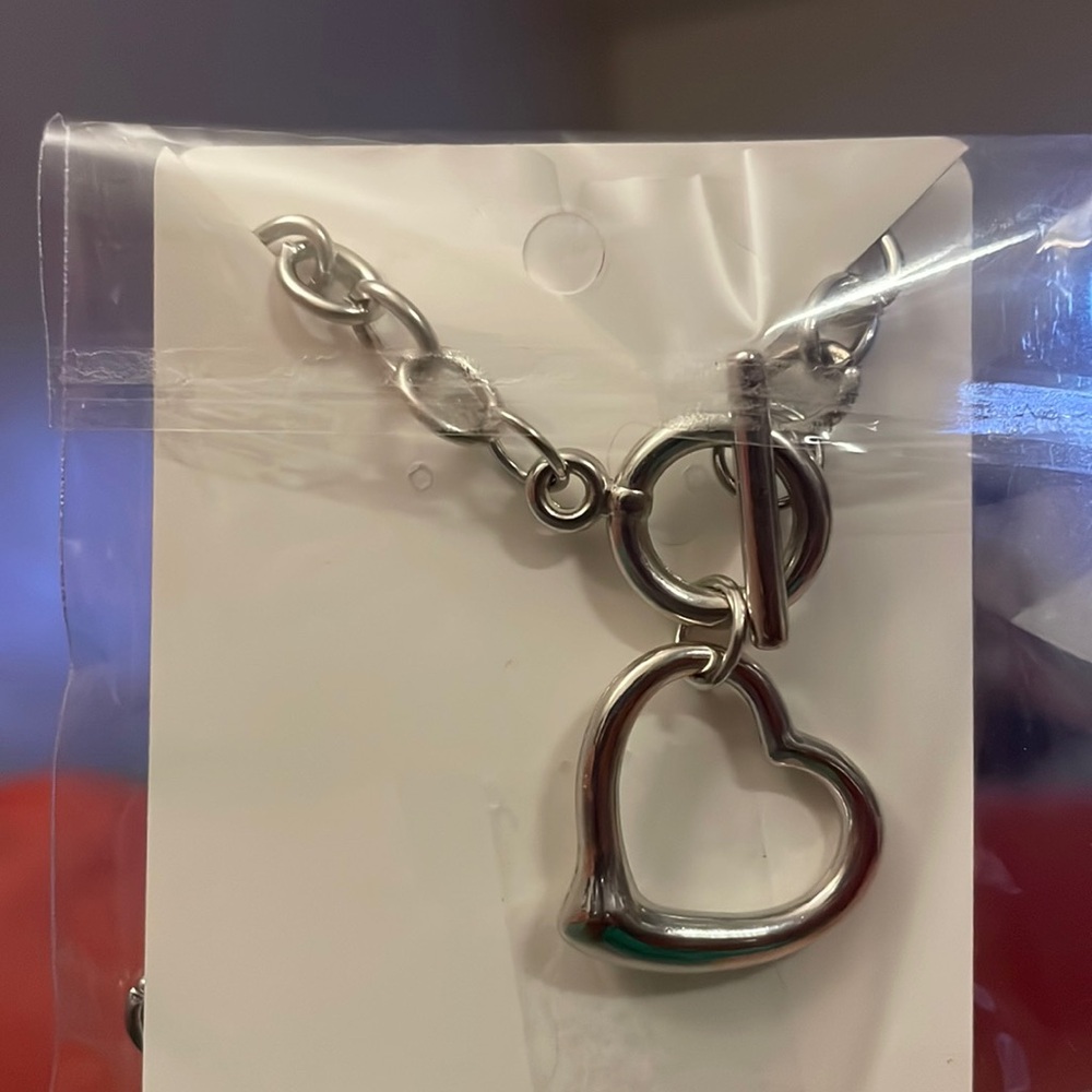 NEW Heart Toggle Stainless Steel Bracelet